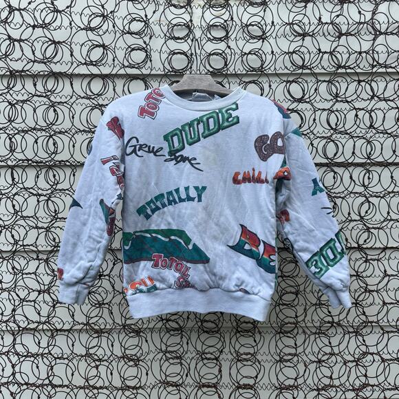 Vintage 80s Royal Manor Skate Kids Streetwear Double Layer Crewneck Sweatshirt M - Picture 1 of 8